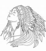 Coloring Pages Adult Adults Printable Color Women Native American Colouring Drawing Tattoo Therapy Girls Drawings Print Book Beautiful Books Choose sketch template
