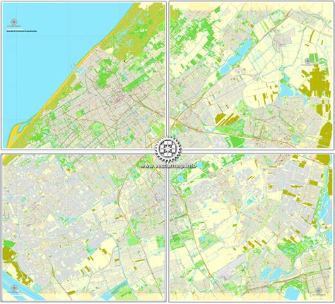 hague den haag netherlands printable vector street city plan map   parts full