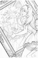 Coloring Pages Adult Wonderland Alice Book Print Colouring Books Mcteigue Fairy Dawn Grimm Tales Comic Rabbit Hole Fantasy Grown Ups sketch template