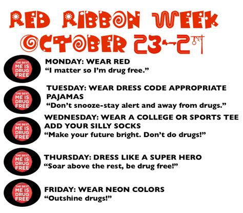 red ribbon week dress  days  harts class