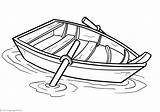 Boat Coloring Rowing Wooden Pages Boats sketch template