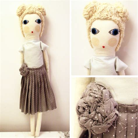 severina kids organic cotton doll pleated cotton dress art dolls