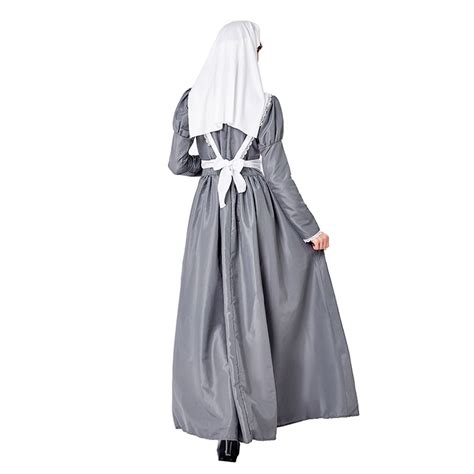 3pcs Medieval Medical Staff Long Dress Nurse Outfit Adult Cosplay Party