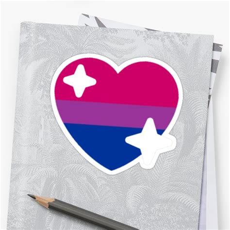 bisexual pride flag sparkle heart emoji sticker by imaginator24
