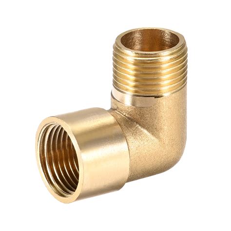 uxcell barb hose fitting brass  degree elbow  male   female pipe fittings gold tone