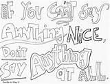 Coloring Pages Bullying Kindness Doodle Alley Quote Anti Showing Colouring Say Color Nice Kids Way Drawing Anything Quotes Printable If sketch template