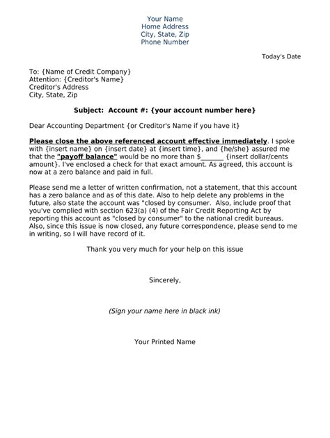 closed account letter fill  sign  dochub