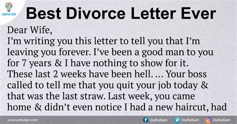 Best Divorce Letter Ever Useful Gen