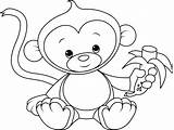 Monkey Baby Cute Coloring Pages Monkeys Drawing Color Swinging Drawings Printable Colouring Template Getcolorings Getdrawings Sketch Print Spider Colorings sketch template