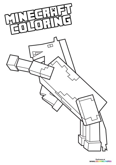 minecraft steve riding  unicorn coloring pages  kids
