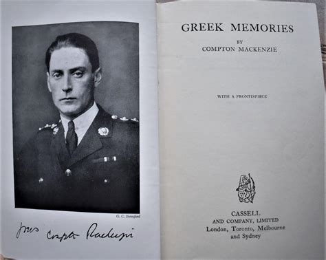 greek memories by compton mackenzie very good hardcover 1932 1st