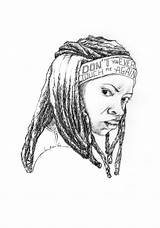Retratos Michonne sketch template