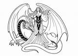 Coloring Pages Dragon Girl Dragons Printable Adults Realistic Wizard Fantasy Medieval Girls Coloring4free Knights 2021 Scary Colouring Print Detailed Evil sketch template
