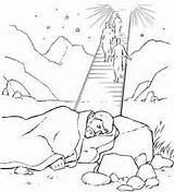 Ladder Jacob Coloring Bible Pages Esau Story Kids School Sunday Heaven Jakob Para Himmelsleiter Crafts Und Jacobs Dream Kinder Stairway sketch template