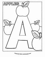 Coloring Printable Pages Kids Colouring Sheets Preschool Printables Apple Letter Visit Apples Alphabet Kindergarten sketch template