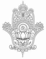 Fatima Hamsa Tatuaje Mandalas Fátima Tatuajes Hindues sketch template