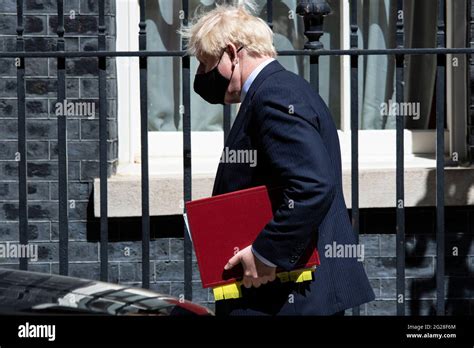 Uk Prime Minister Boris Johnson Leaving Number 10 Downing Street On His