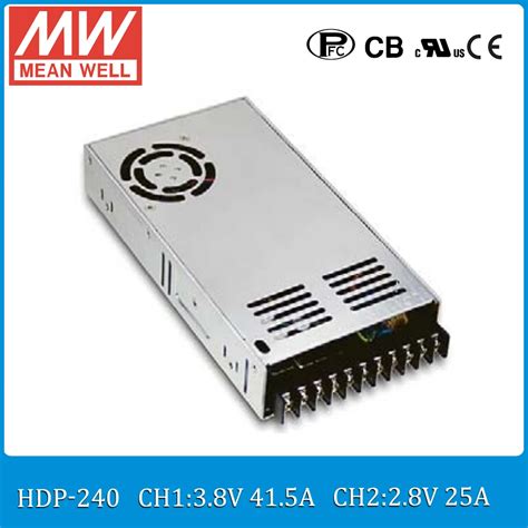 original meanwell hdp   dual output   transformer pfc conformal coated power