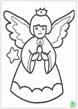 Coloring Angel Christmas Pages Dinokids Close Print Noel Angels Colouring Coloriage sketch template