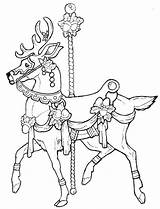 Coloring Carousel Pages Horse Printable Colouring Animals Christmas Deer Color Animal Horses Adults Choose Board Imagixs Adult Print Getcolorings Halloween sketch template