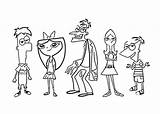 Ferb Phineas Coloring Kids Pages Simple Disneychannel Disney Characters Printable Comments sketch template
