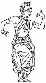 Dance Indian Vector Odissi Illustration Classical Dancer sketch template