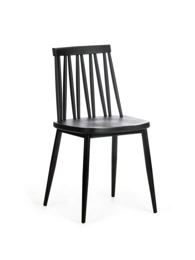 scaun din plastic cu picioare metalice helen negru l43xa46xh81 cm somproduct