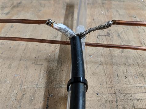 cable connection  ghz yagi antenna construction page