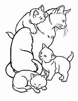 Coloring Baby Cat Pages Mom Animals Moms Coloringbay sketch template