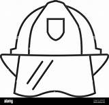 Firefighter Contour Thin sketch template