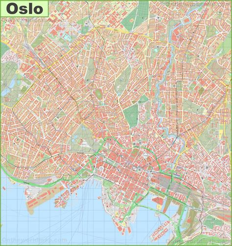kaart van oslo straat straten wegen en snelwegen van oslo