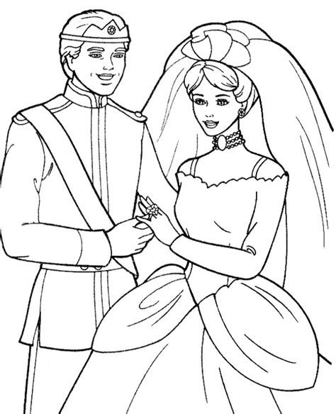 barbie wedding dress coloring pages