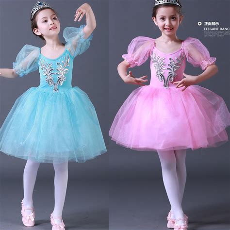 girls ballerina dance dress classic ballet tutu pink blue romantic tutu dress child ballet dance