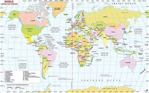 mapa del mundo con latitud y longitud laminado 91 4 cm w x 58 4 cm h