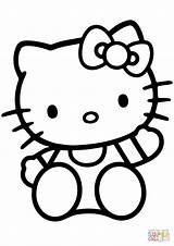 Coloring Kitty Hello Pages Printable Drawing sketch template