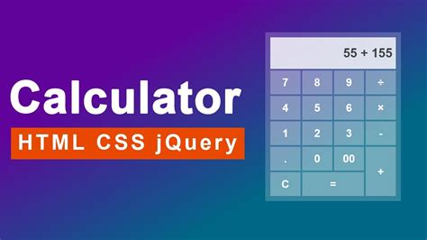 create calculator web app  html css  jquery calculator app javascript youtube