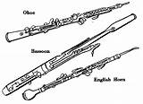 Oboe Family Instrument Pages Music Instruments Reed Woodwind Double Wind Bassoon Coloring Clarinet Template Playing Which Has Sketch sketch template