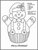 Snowman Gingerbread Cupcake Adding sketch template