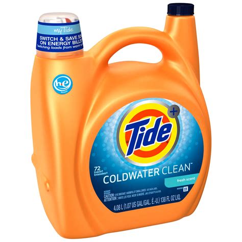 tide laundry detergent coldwater clean high efficiency liquid fresh scent  fl oz