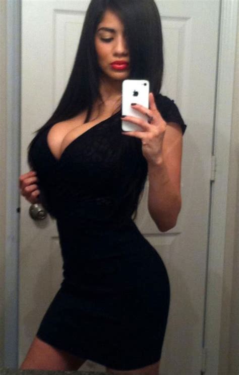 sexy asian chick selfshot in little black dress hot