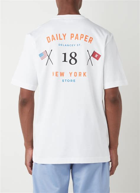 daily paper ny store  shirt met front en backprint wit de bijenkorf