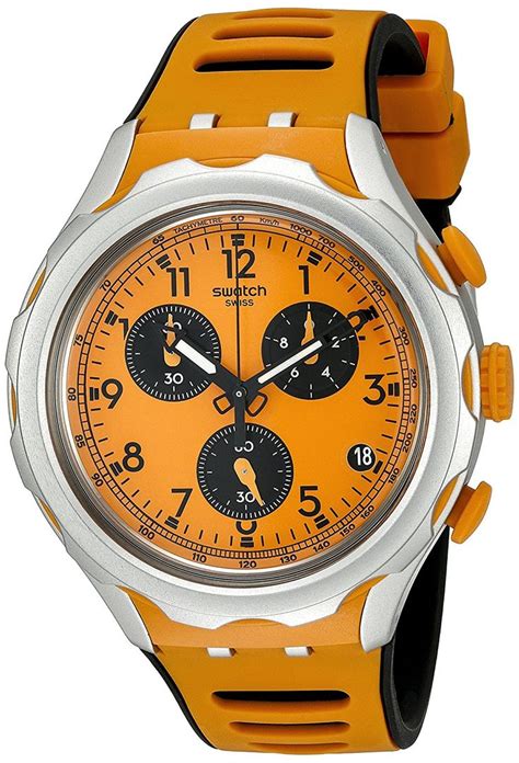 Swatch Men S Yys4010 Analog Display Quartz Orange Watch