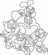 Gumball Coloring Cartoon Pages Amazing Network Family Printable Mundo Color Characters Cool Colorir Desenho Do Desenhos Incrivel Pra Wonder Comments sketch template