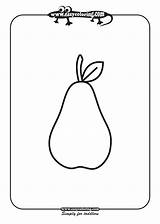Pear Coloring Fruits Pages Easy sketch template