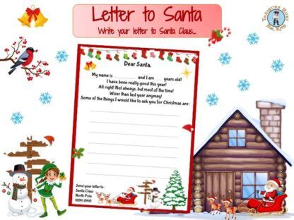 letter  santa  printable template treasure hunt  kids