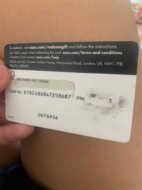 asos gift card pin scratched    recover milvestor