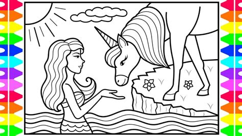 unicorn cute easy mermaid coloring pages gavin  griffin