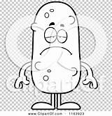 Depressed Pickle Mascot Outlined Coloring Vector Cartoon Cory Thoman sketch template