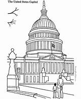 Capitol Building Places Coloring Pages Historic Kids Landmarks Washington Dc Colouring Drawing Around Patriotic Printable Sheets Print Color States United sketch template