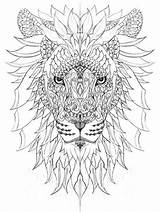 Lion Coloring Pages Mandala Letscolorit Adult Adults Colouring Sheets Animal Difficult sketch template